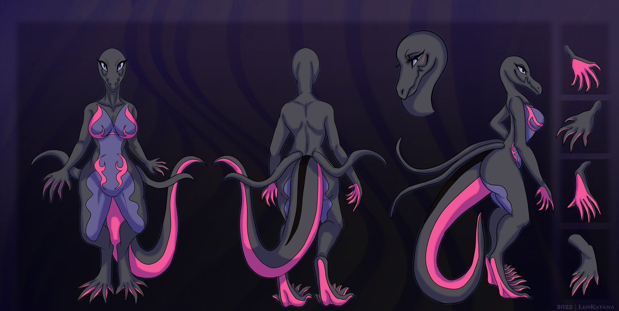 💗剎那LeoKatana💗 on X: Shaded #reference #sheet #commission for Norm  Johnson It's a #pokemon #Salazzle but in #anthro form NSFW version can be  found in my FA or trello After drawing her I