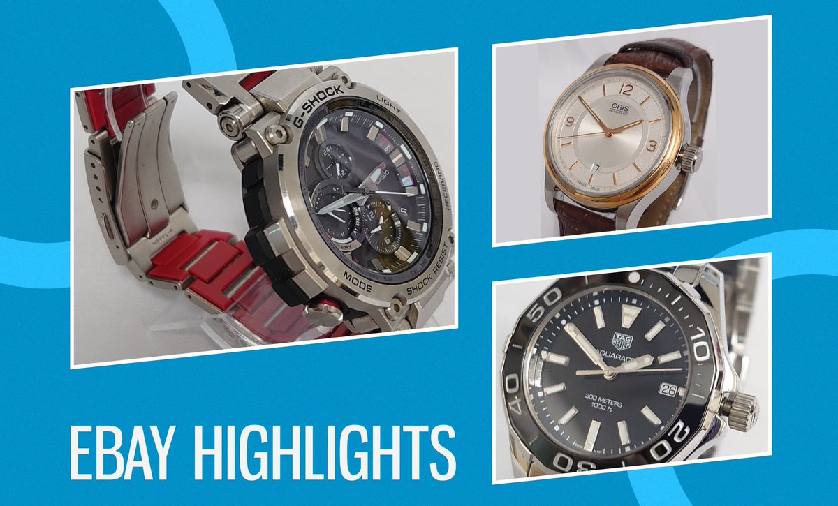 Check out the selection of watches up our eBay store, including this bold Casio G-Shock, an Oris Classic Date and a TAG Heuer Aquaracer: ebay.co.uk/usr/cce-u

#casio #gshock #oris #oriswatch #classicdate #tagheuer #tagwatch