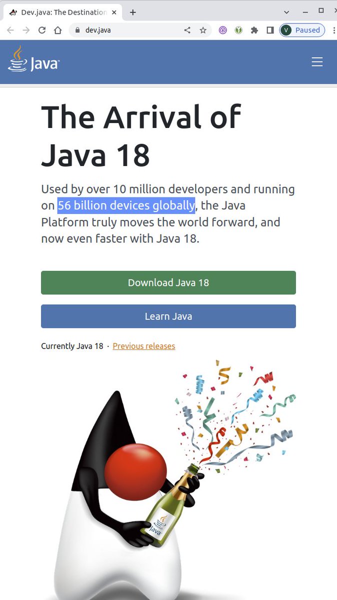 nixcraft's tweet image. Yup, 56 billion devices use the java dev.java