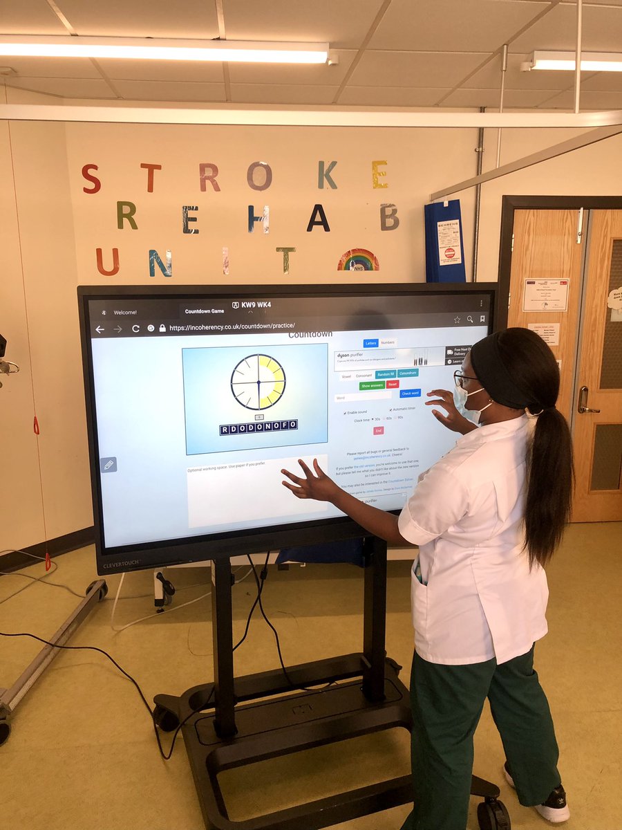 SalfordSRU's tweet photo. A great cognitive rehab group on #strokerehab by our OT student Abi using the @myClevertouch 🤩 https://t.co/5SZY7MKGGy