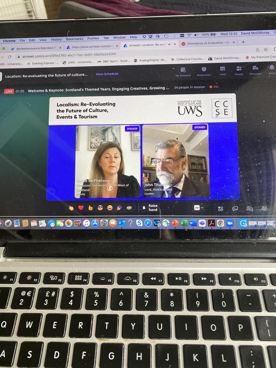 Our <a href="/CCSE_UWS/">Centre for Culture, Sport and Events</a> Director <a href="/gaylemcpherson_/">Prof Gayle McPherson</a> opening our annual symposium focused on localism and reevaluating the future of culture, events &amp; tourism. International audience connecting via airmeet.com/e/9ffe4760-ebc… #CCSEFutures