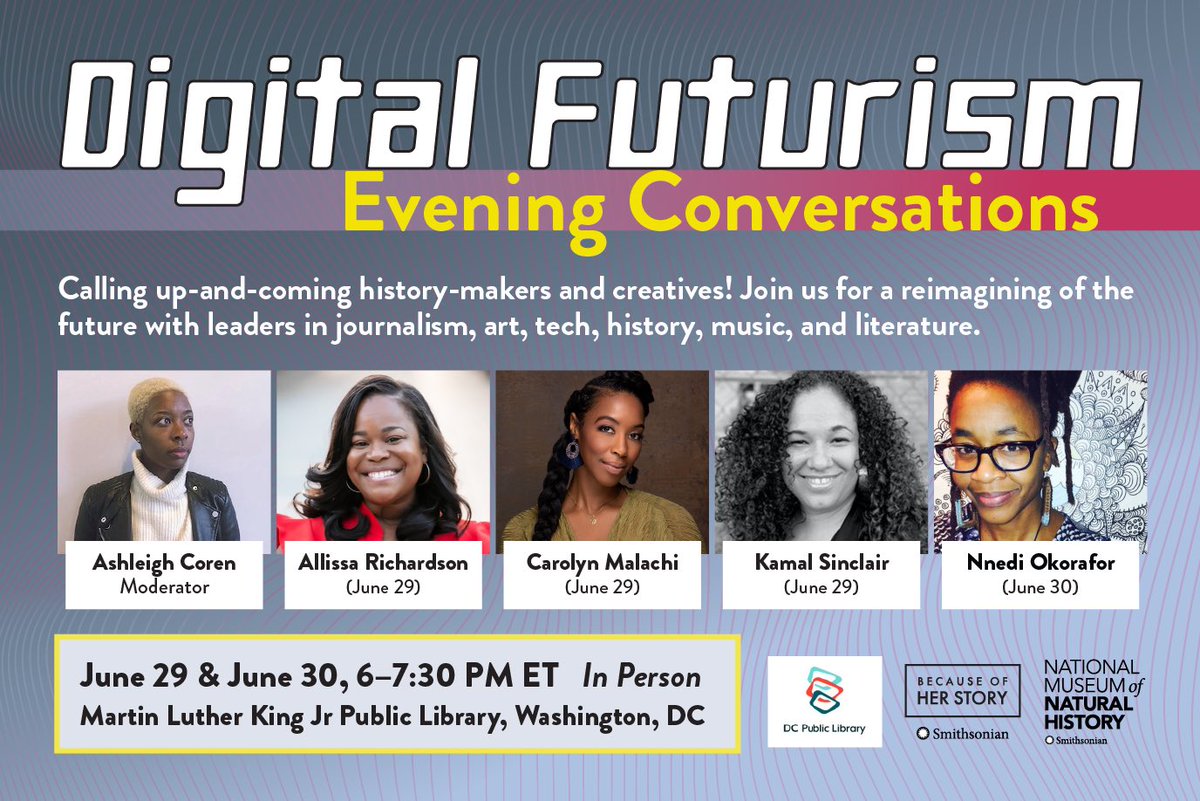 Calling all up-and-coming history-makers and creatives! Join the @smithsoniannmnh for an evening conversation at the <a href="/dcpubliclibrary/">rogue dc public library</a> June 29-30
 Limited Seating available, register here:  s.si.edu/3N6mLxX <a href="/GuerillaArts/">Guerilla Arts Ink</a>
