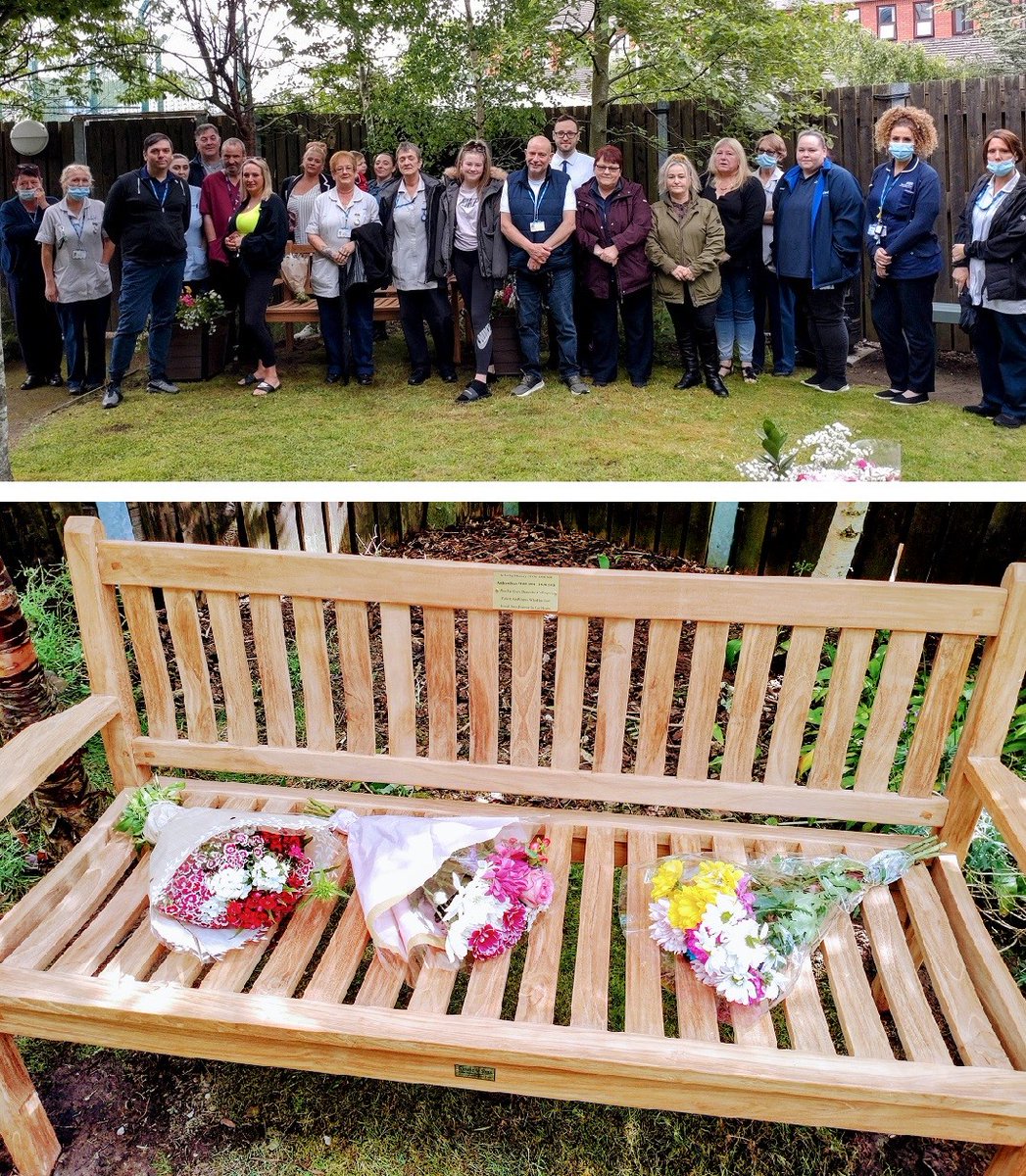 We've got a new memory bench in our Tameside Hospital garden for visitors, patients &amp; colleagues, as a tribute to loved ones lost during covid

Fidelma Genesis told us: "When the gardeners asked where the bench should go, I looked around &amp; saw a robin – which seemed like a sign.”