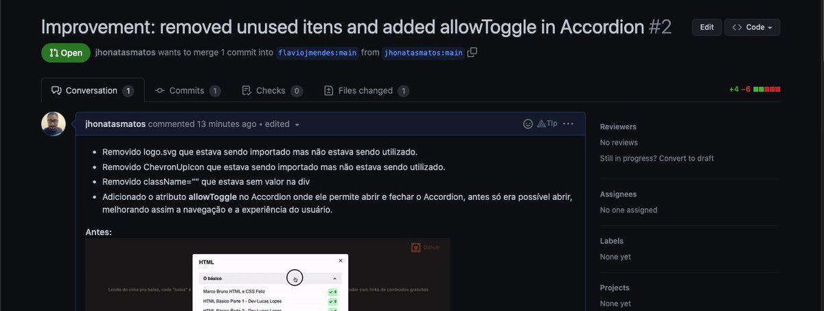 jhonatasmatoss's tweet photo. Já contribuiu para um projeto open source hoje?
O @flaviojmendes criou um projeto bem legal o #trilhaInfo, a principio tem apenas conteúdo de #frontend mas podemos ajudar a expandir para #testesdesoftware em um futuro próximo, enquanto isso podemos ajudar a refinar o portal. https://t.co/TRMgAdf1Jg