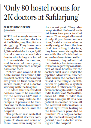 ankitaup's tweet photo. Only 80 hostel rooms for around 2000 resident doctors at Safdarjung Hospital. I report https://t.co/KWC0bjKYUZ