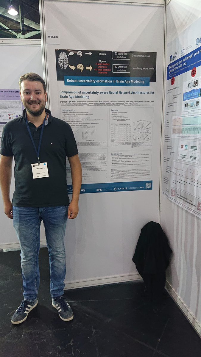 j_ernsting's tweet photo. Will be presenting my poster about uncertainty aware brain age modeling @OHBM from 1:45 to 2:45 PM. Check out my poster WTh490 #OHBM2022 https://t.co/5g5629ptGR