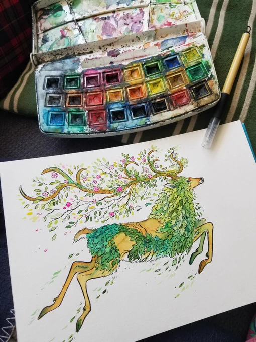 Wanted to relax, watch docus and work on paper again <:) 