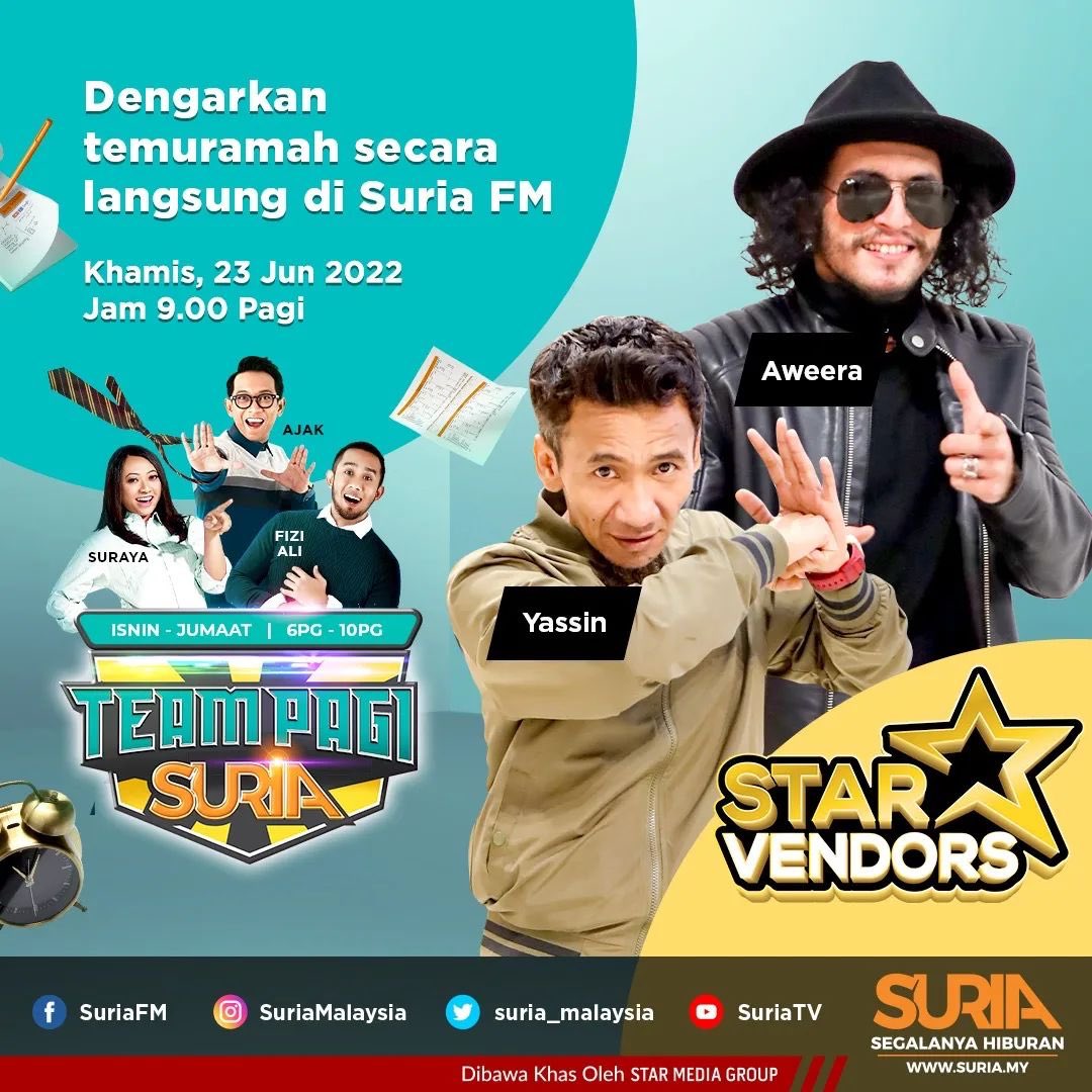 dailyaweera's tweet photo. Aweera's latest IG post @ aweera_official (@OfficialAweera)

Jgn lupa esok pagi dengarkan sy dan @yassinsenario1978 bersama team pagi suria...#rockon🤙 #PerihalAkuAweera #starvendors #beautyfest

#Aweera #OfficialAweera #Aweera_Official #aweera7 #DailyAweera https://t.co/ti80NRzt2c