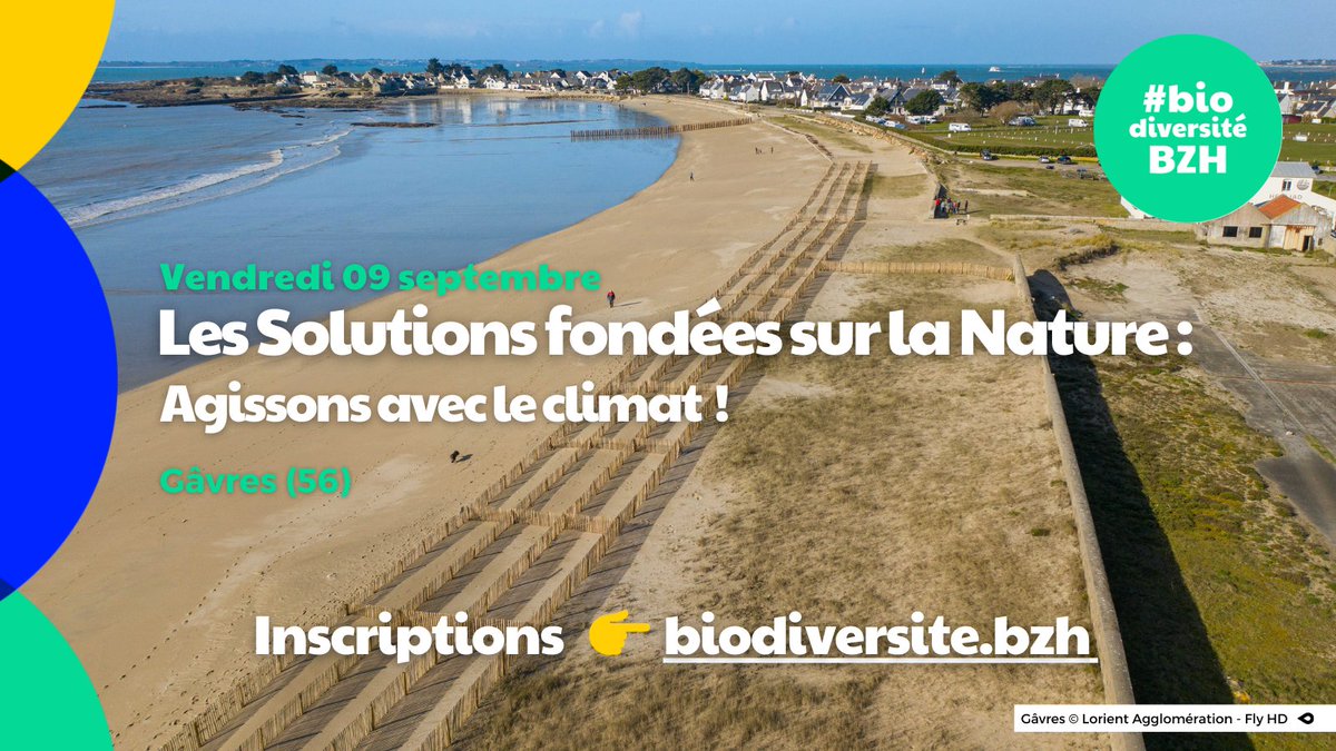 🌱 Les Solutions d'adaptation fondées sur la #Nature
💬 Une journée d’échanges &amp; de retours d’expériences 
🤝 À destination des collectivités, associations, entreprises &amp; bureaux d’études de #Bretagne
🗓️ Vendredi 9 septembre à #Gâvres

Infos &amp; programme 👉 bit.ly/3zVkpyH