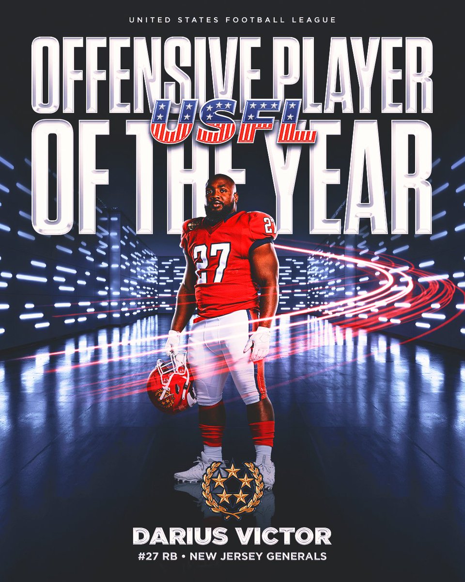 The Inaugural Offensive Player of the Year Award belongs to...

<a href="/USFLGenerals/">New Jersey Generals</a> RB Darius Victor! 🎖🏆