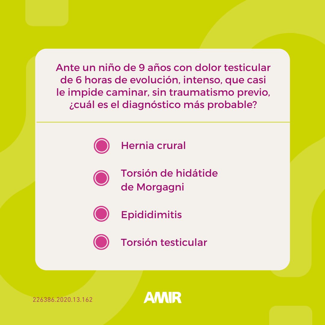 academiamir's tweet photo. Aquí nos presentan una clínica de escroto agudo en la que tenemos que hacer diagnóstico diferencial entre torsión de hidátide, torsión testicular o epididimitis. ¿Te la sabes?
https://t.co/Nt486bccLp
#PreguntasMIR #PrepararMIR #AMIR https://t.co/Yt8aFt9lhF
