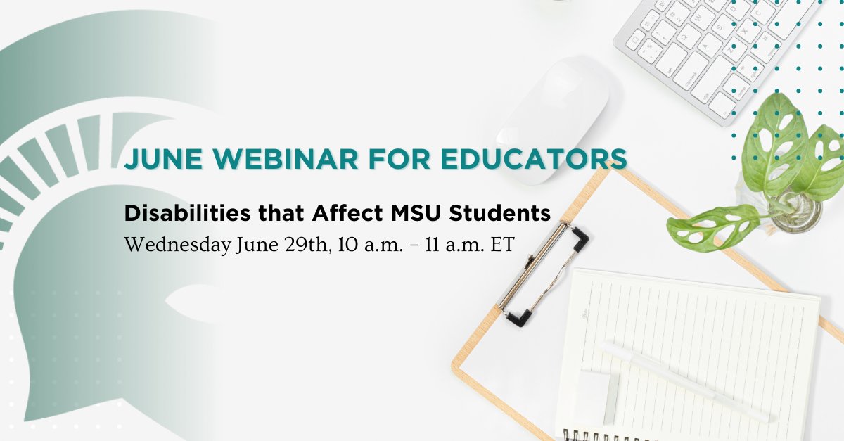TechAtMSU's tweet photo. Are you using technology to help students with different abilities achieve success in your classroom? Lets talk about #IT!
https://t.co/gphffskCxX
#MSUit #MSU #SpartansWill #techforeducators https://t.co/BNYJZ18QI3