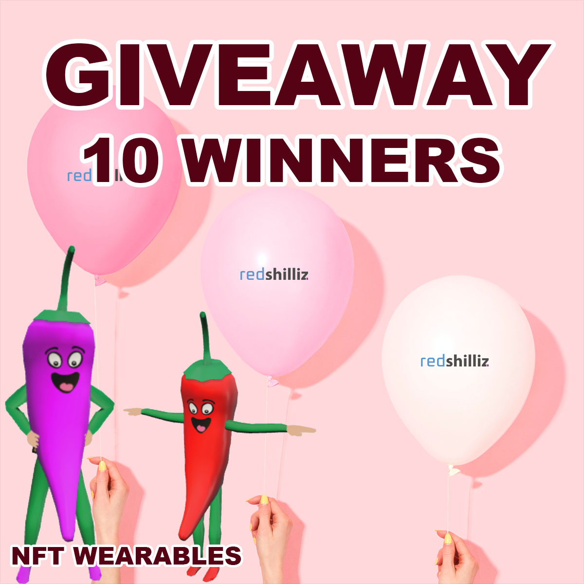 redshilliz's tweet photo. #GIVEAWAY TIME ⏱️

Have the chance to win 1 of 10 wearable #NFTs!

1. Follow @redshilliz 🌶
2. Like &amp; Retweet 🕊️
3. Let us know your favorite #NFT project in the comments ⭐️

10 winners will be picked on the 2nd of July 🎉

#Ethereum #NFTCommunity #NFTGiveaway #decentraland #MANA https://t.co/UWgja1GQkU