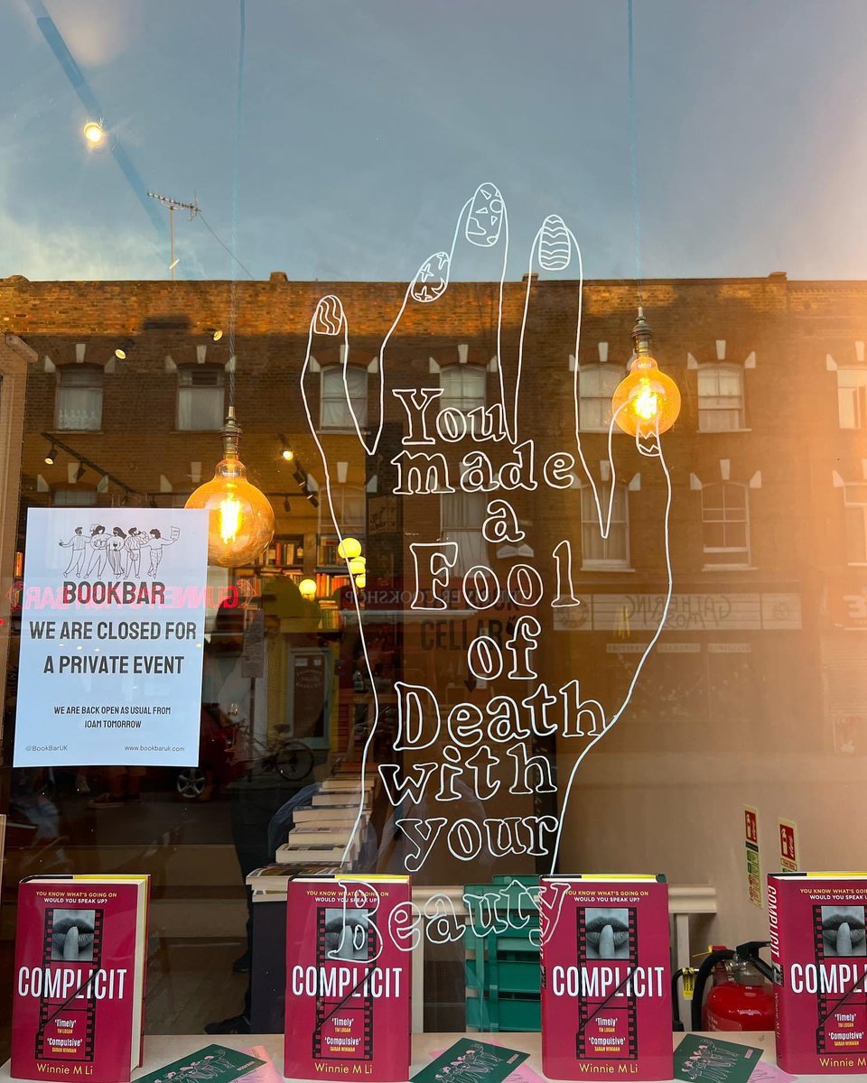 winniemli's tweet photo. For #IndieBookshopWeek a shout-out to the delightful @BookBarUK who hosted my private #Complicit launch &amp; now have a stack of signed copies available for purchase! 📚 https://t.co/SVJCl6pYeF
