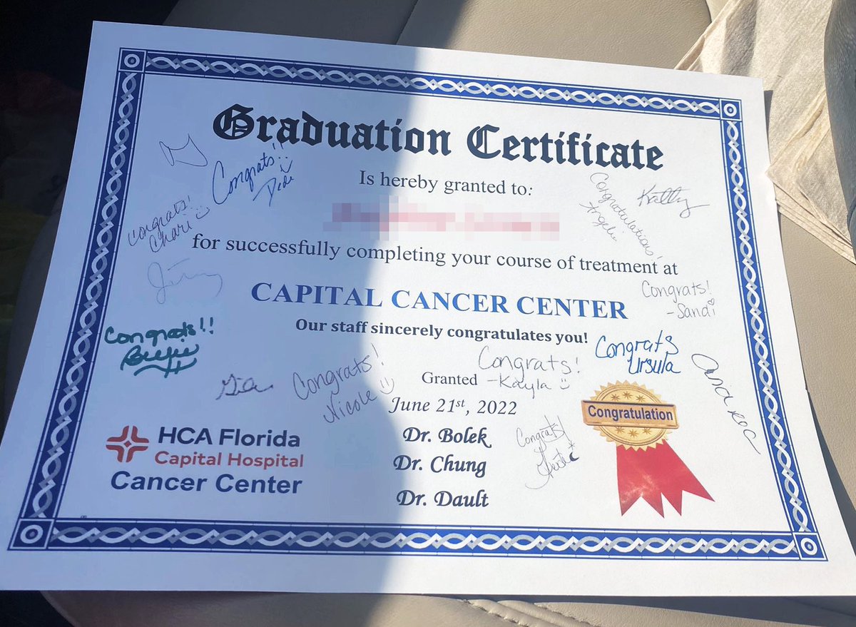 JodiUmo's tweet photo. I finished my treatments yesterday!!! Got some good news from my oncologist also- we were planning on a second surgery to remove some more cancerous cells but she says that it looks like we may not need to do that because the radiation may have gotten rid of them! https://t.co/YUOLHbGOuN