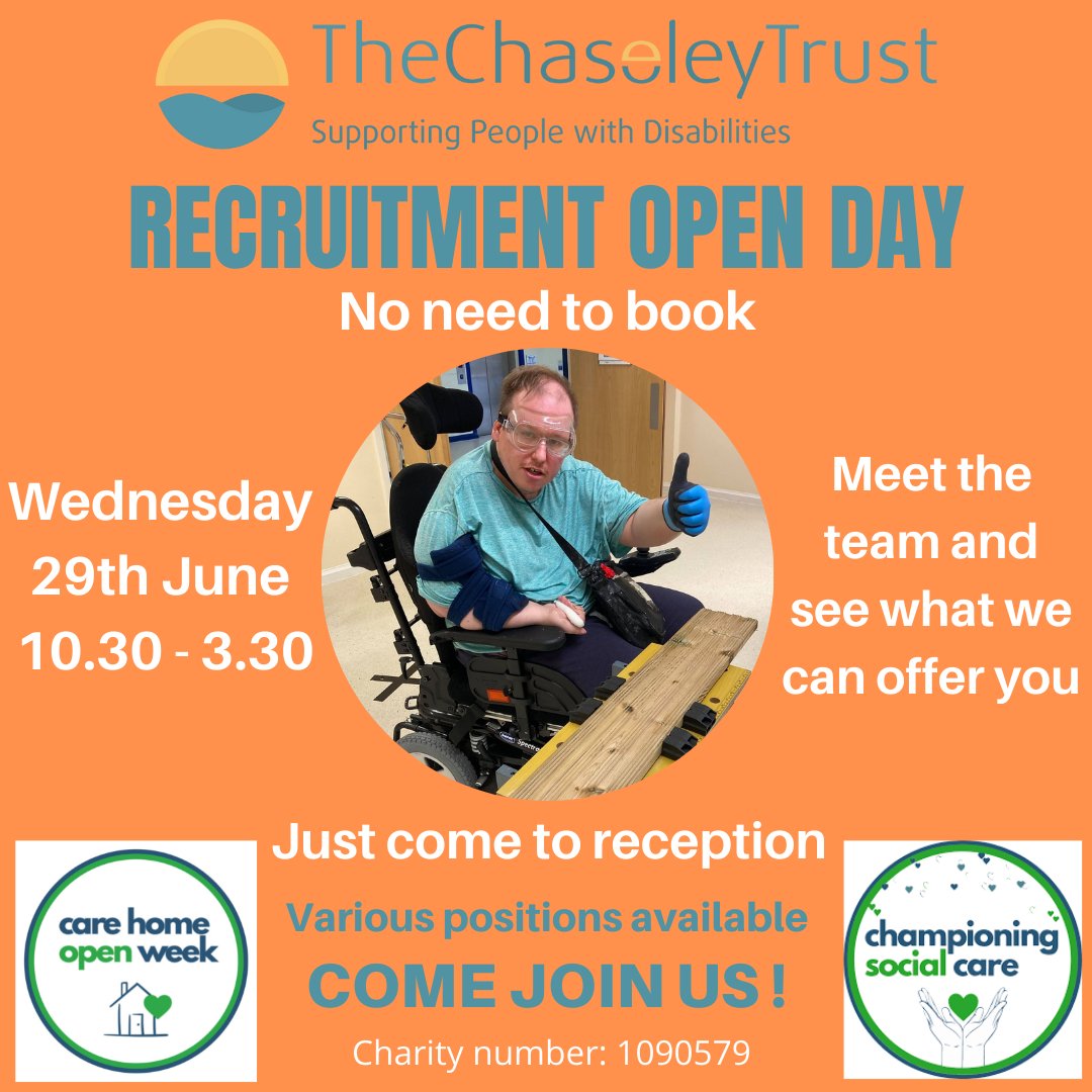 ChaseleyTrust's tweet photo. Next Wednesday we are holding a Recruitment Open Day as part of #OpenCareHomeWeek. If you are looking for an exciting new role, why not pop along &amp; meet the team, who will share the reasons why they are #GladToCare for our residents. #ChampioningSocialCare #WelcomeWednesday https://t.co/NI97Ywa8nd