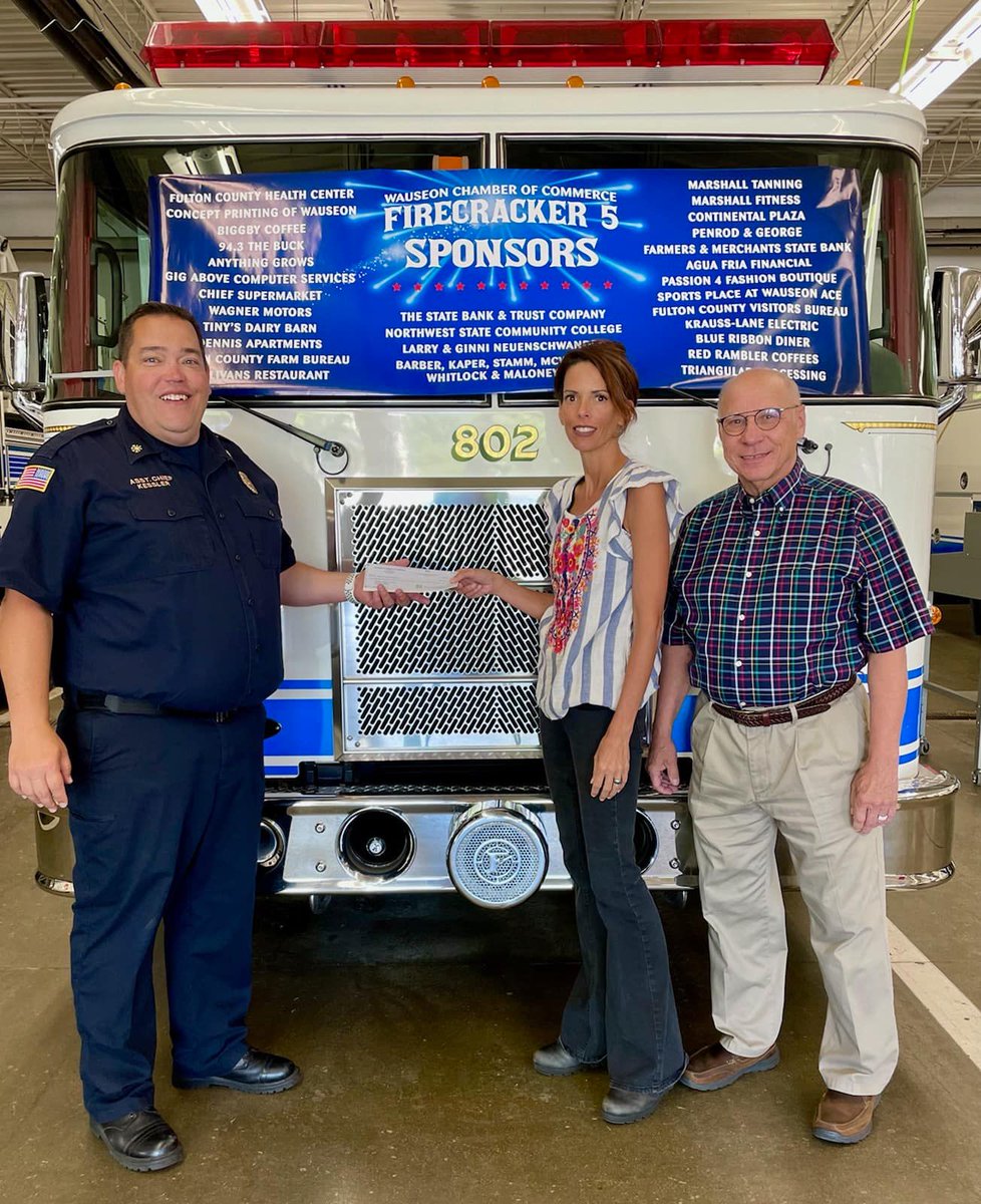 WauseonFire's tweet photo. Thank you Wauseon Chamber of Commerce for greatly contributing to this year's firework show! https://t.co/tcCmDePStH