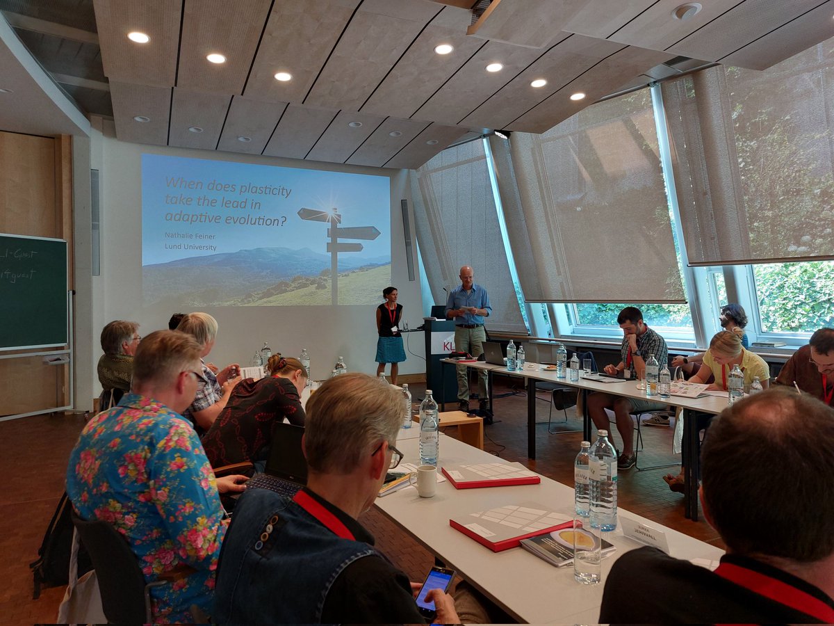 KLIAustria's tweet photo. The afternoon session on Plasticity, Process, and Agency starts with Nathalie Feiner's @nathalie_feiner talk "When does plasticity take the lead in adaptive evolution?" #BioAgency #AltenbergWorkshop https://t.co/GdSa9WJKuA