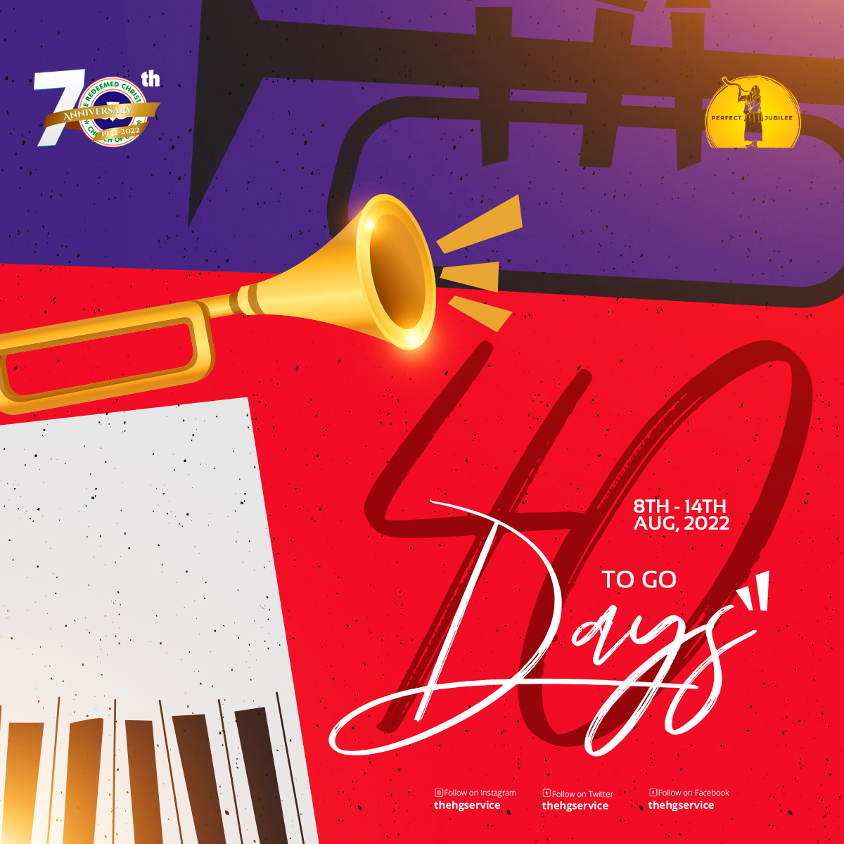 RCCG_PR's tweet photo. It is our year of perfect jubilee.
It’s being 70 years of God’s mercies.
70 years of God’s love.
70 years of God’s grace.
70 years of God’s blessings.
We have so much to thank God about.
Let the celebration begin!
🎉🎉

#RCCG70 #PerfectJubilee #RCCGConvention https://t.co/uHwBOmdbwl