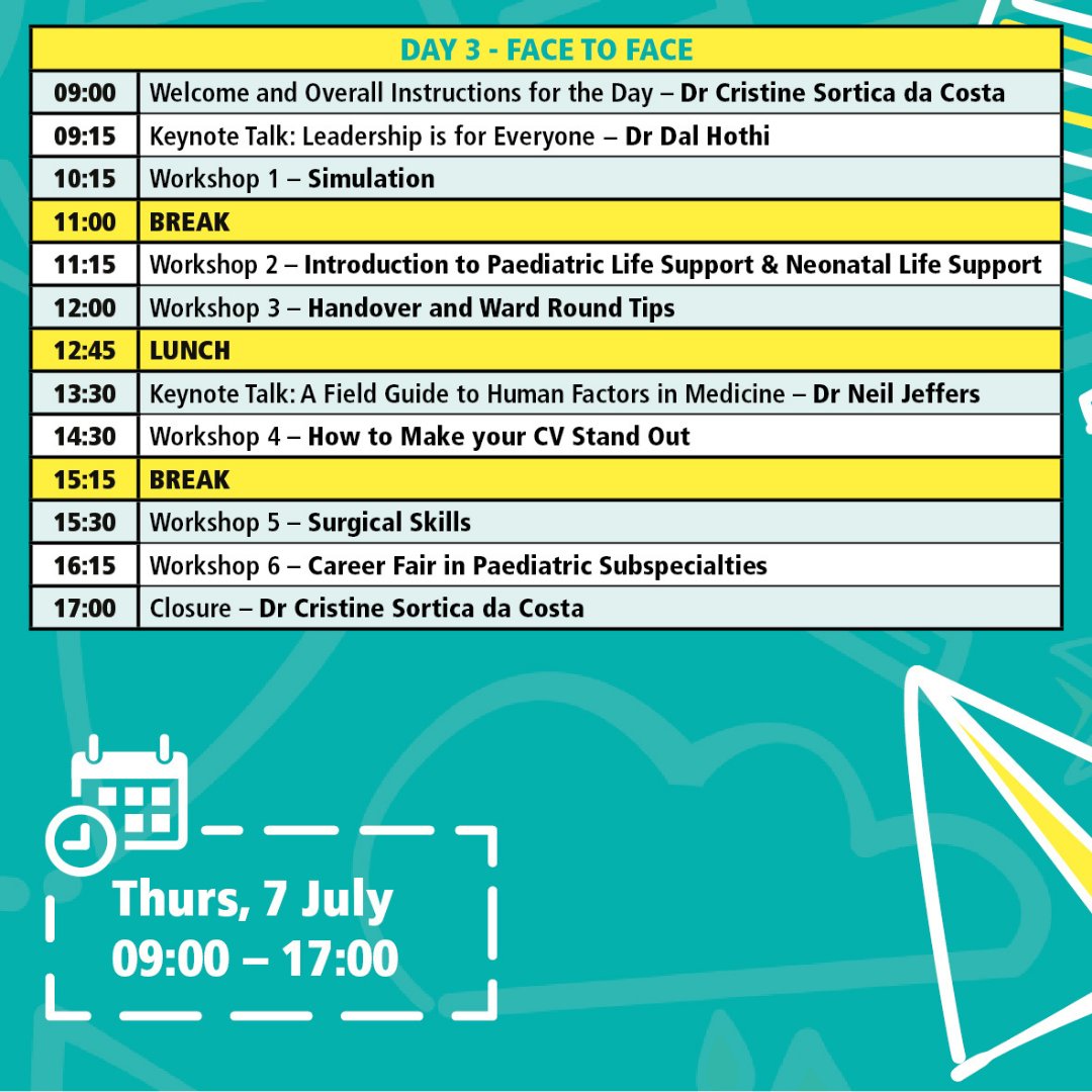 GOSH_PGME's tweet photo. Take a look at our exciting programme! We have an exciting two days online &amp; our first face-to-face day post-Covid!! Register via the link in our bio or the QR code. We cannot wait to see you there!! 
#summerschool #medconference #medstudent #paeds #paedsrocks https://t.co/gIe7gAngIo