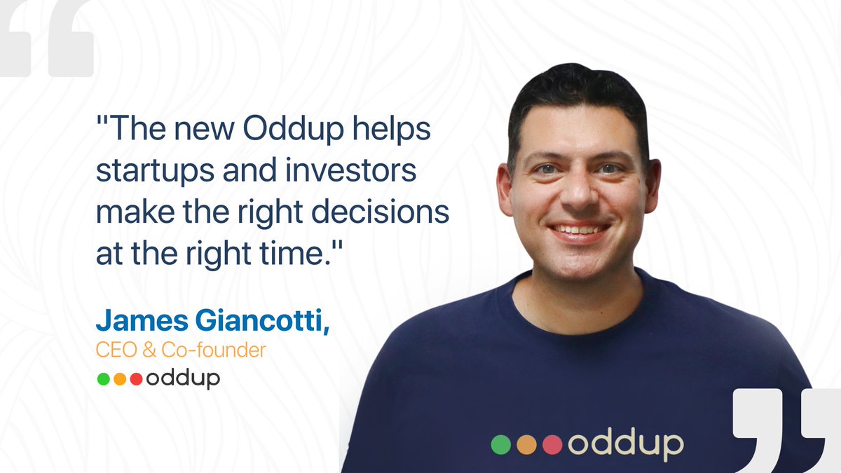 “#Markets move fast and the new version of Oddup helps #startups, #sales &amp; #marketing folks and #investors find the right #target company or #investor in a matter of seconds so that can make informed decisions at the right time”, James Giancotti, CEO &amp; Co-founder of Oddup.