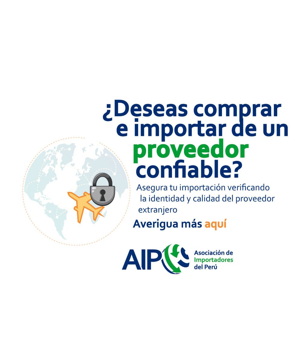 aip_peru's tweet photo. Uno de los pilares para tener éxito como #importador es tener buenos #proveedores. Te ayudamos a encontrar 𝗽𝗿𝗼𝘃𝗲𝗲𝗱𝗼𝗿𝗲𝘀 𝗰𝗲𝗿𝘁𝗶𝗳𝗶𝗰𝗮𝗱𝗼𝘀 ✅ en sus respectivos gobiernos.
𝑷𝒂𝒓𝒂 𝒎𝒂́𝒔 𝒊𝒏𝒇𝒐𝒓𝒎𝒂𝒄𝒊𝒐́𝒏 ➡️ https://t.co/HRIu2ubYbw https://t.co/2KHW4bD1fb