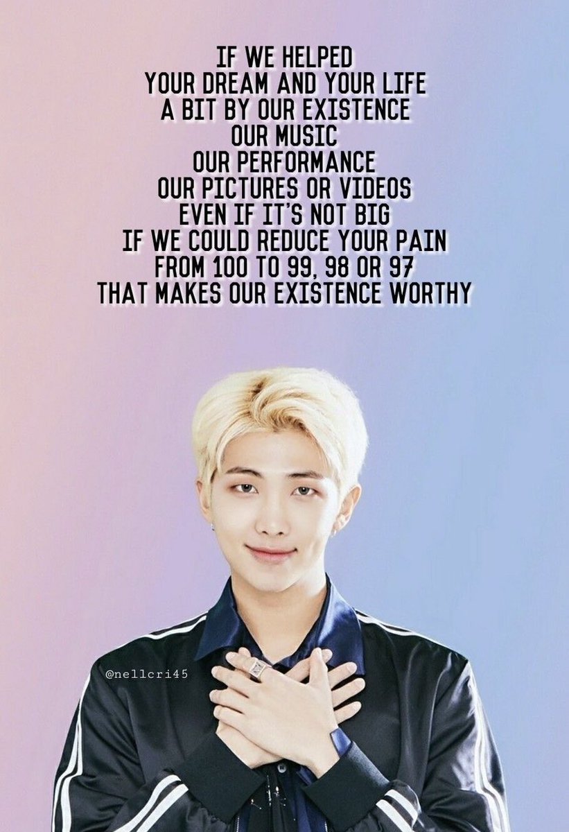 JCPurpleARMY's tweet photo. So I have decided to do a week of Bangtan Quotes to bring some love and positivity to the timeline. Here is the day one. 
#BangtanQuotes
#Namjoon
#BTS https://t.co/rqPwmBErje