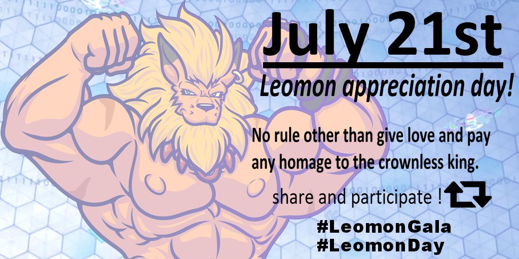 KenaiLykos's tweet photo. Still trying to consolidate this. You know how it works, just do any tribute to the king of the beasts and upload it on July 21. Or Just re-upload any previous work with the prince and flood the internet with leonine love.  
Please share the banner and participate! #LeomonGala https://t.co/vpQlTEj9XL