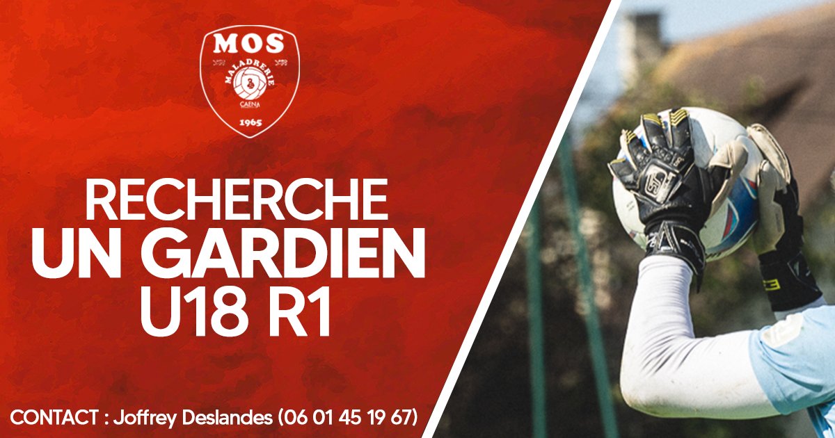 MaladrerieCaen's tweet photo. 🚨 La Maladrerie Omnisports recherche un gardien pour son équipe U18 qui évolue en régionale 1.

👉 Si vous êtes intéressé, n'hésitez pas à contacter Joffrey Deslandes au 06 01 45 19 67. https://t.co/h8Oe6OXKlS