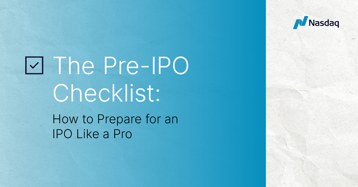 There’s no better time to create an IPO checklist. ✔️

<a href="/NasdaqExchange/">Nasdaq Exchange</a>’s Head of U.S. Listings, Karen Snow &amp; Senior Advisor on Corporate Governance &amp; ESG Programs, Joan Conley share tips to help companies prep to enter the public markets. 

Learn more: spr.ly/6014zgx4i