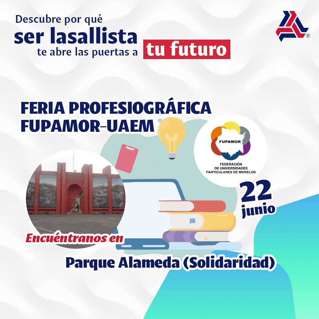 LaSalle_Cuerna's tweet photo. Descubre todo lo nuevo que tenemos en La Salle Cuernavaca.

Te esperamos en la Feria Profesiográfica FUPAMOR-UAEM 2022:
Miércoles - Parque Alameda Solidaridad
Jueves - Parque Ecológico Cultural Tlaltenango
Viernes - H. Ayuntamiento de Cuernavaca

#FUPAMOR  #LaSalle https://t.co/Q0sFu6Fvco