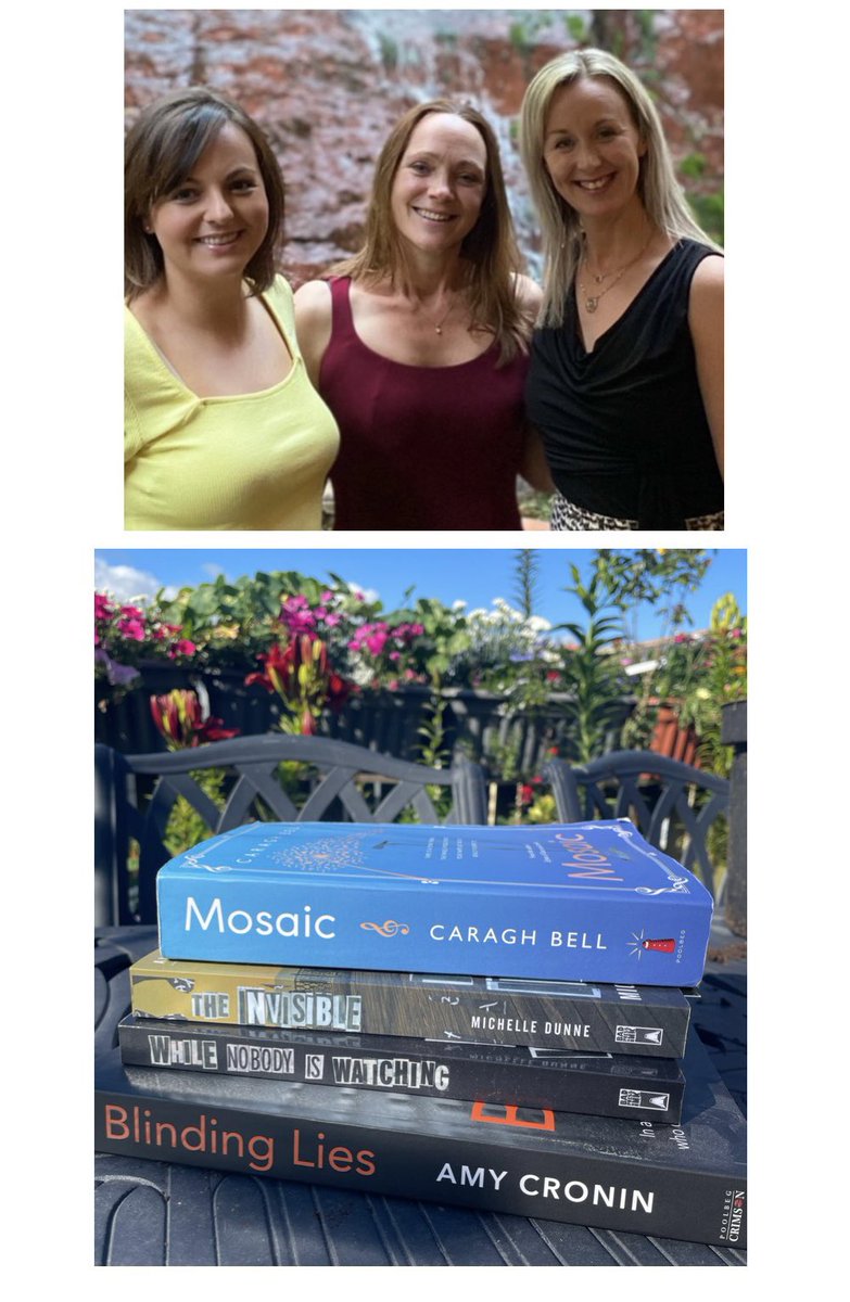 BellCaragh's tweet photo. Three #Cork authors: @AmyCroninAuthor @NotDunneYet and myself, with our latest books #blindinglies #theinvisible #whilenobodyiswatching and #mosaic 
#irishauthors #irishfiction @PoolbegBooks @BADPRESSiNK Available in all good bookshops and online x #crimefiction #summerreads https://t.co/IVYNJKy9MW