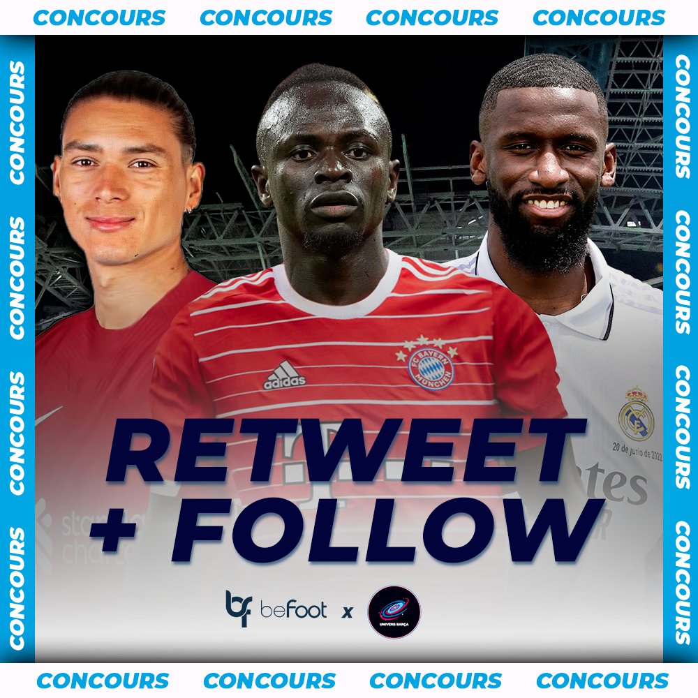 _BeFootball's tweet photo. Pour bien préparer la nouvelle saison qui arrive, on t'offre LE MAILLOT DE TON CHOIX ! 🥳🎁

Pour cela :

→ RT + Follow @_BeFoot &amp; @UniversBarca
→ Mentionne deux potes

Bonne chance à toutes et à tous ❤️ https://t.co/gCzgTNH5m4