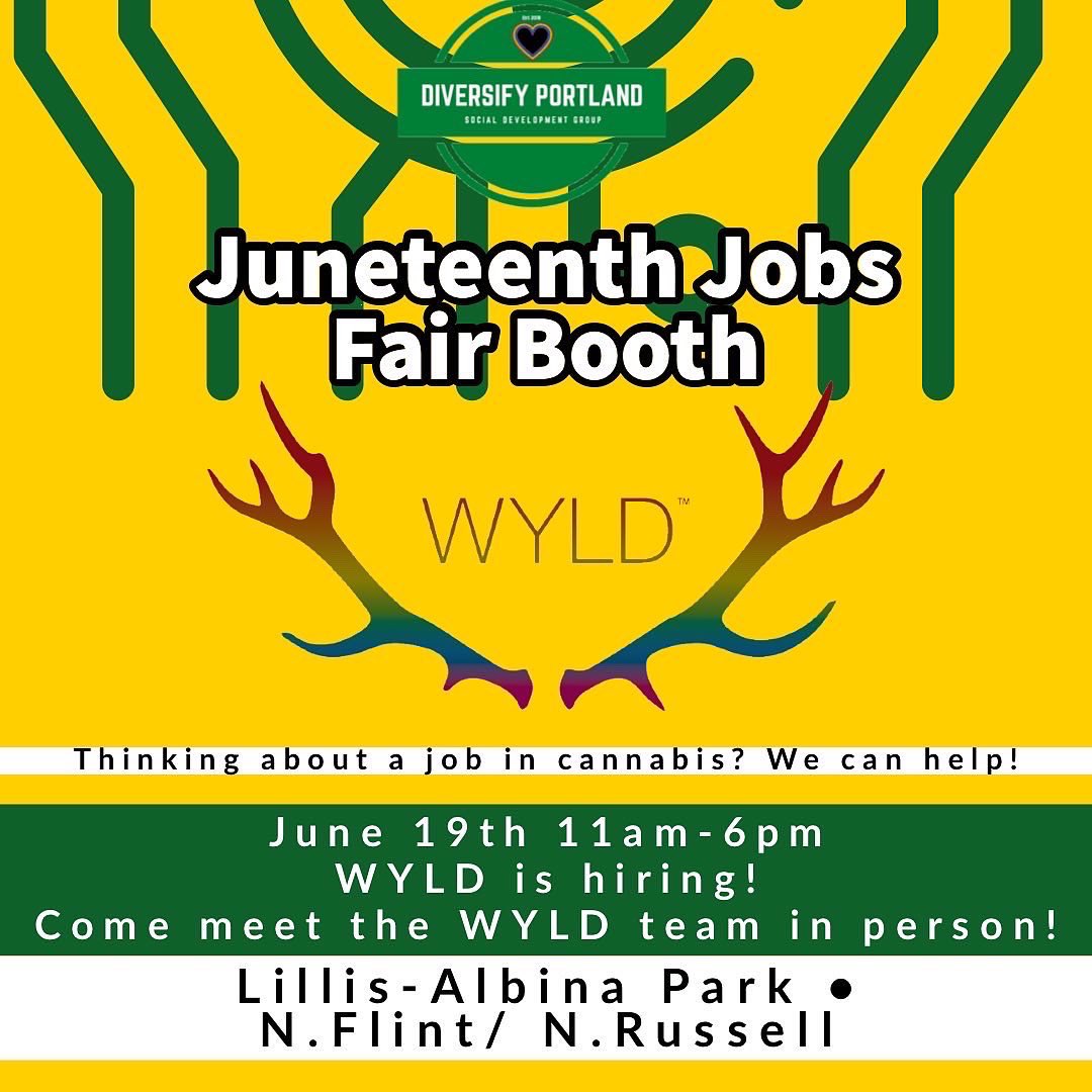 Mss_Oregon's tweet photo. Shout out to #wyld #greenforcestaffing &amp; #nectardispensaries for joining with #diversifyportland to bring job opportunities to the Rose Festivals 50th anniversary #JuneteenthFestival https://t.co/lpxP8w7i7H