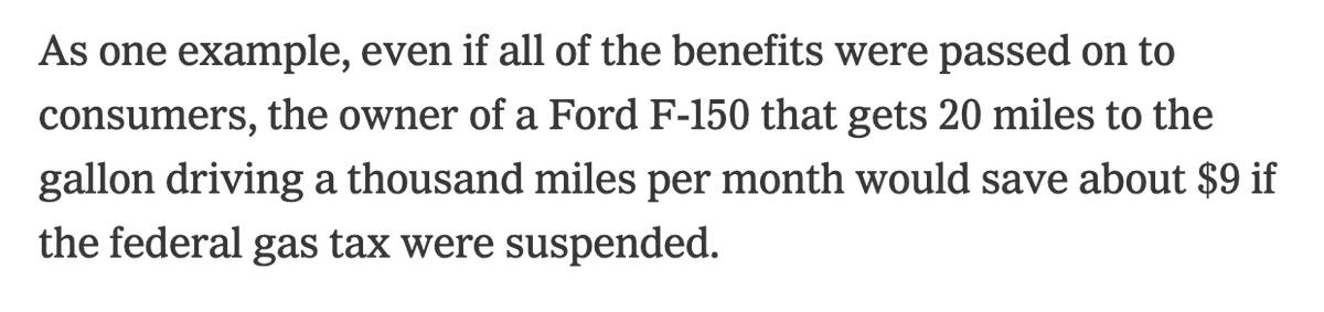 KyleKohli's tweet image. This @nytimes story on Biden's proposed gas tax suspension underwent a stealth edit to omit the fact that the "savings" would only amount to a decent ham sandwich. 

nytimes.com/2022/06/22/us/…