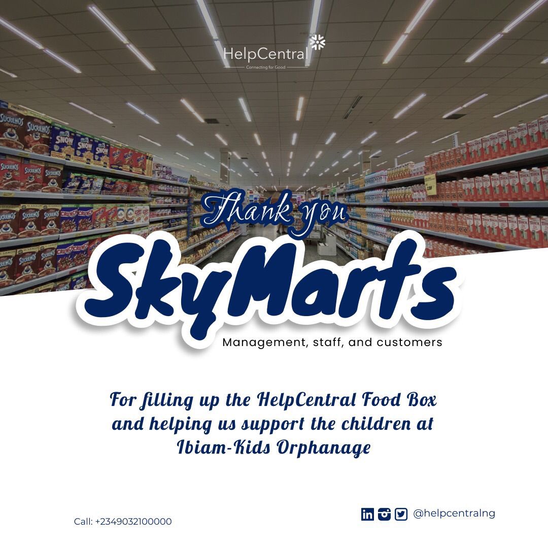 HelpcentralNG's tweet photo. Thank you SkyMarts management, staff, and customers! Your goodwill is exemplary and your donations continue to help children keep their dreams and hopes alive.
#helpcentral https://t.co/Ie9pMoYMxY