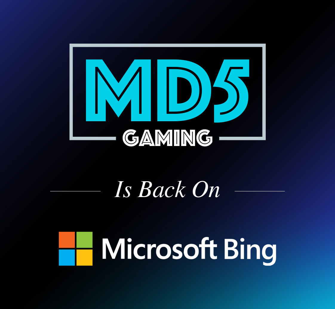 MD5Gaming.com is back on <a href="/Bing/">Bing</a>!

Thank you to the #MicrosoftBing team, as we are grateful to them and their expeditious efforts to get us back on #Bing without much of a hiccup!