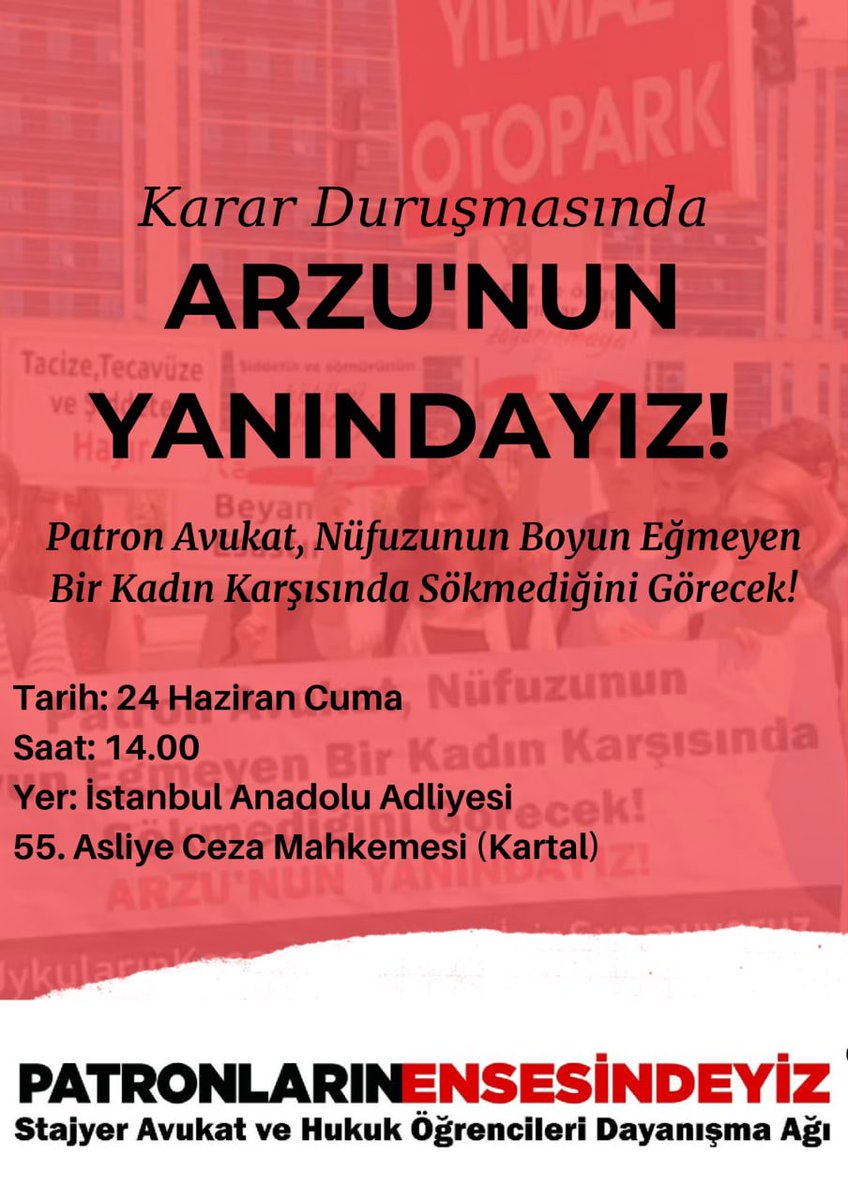 Arzu’nun Yanındayız!
#ArzuİçinSusmuyoruz