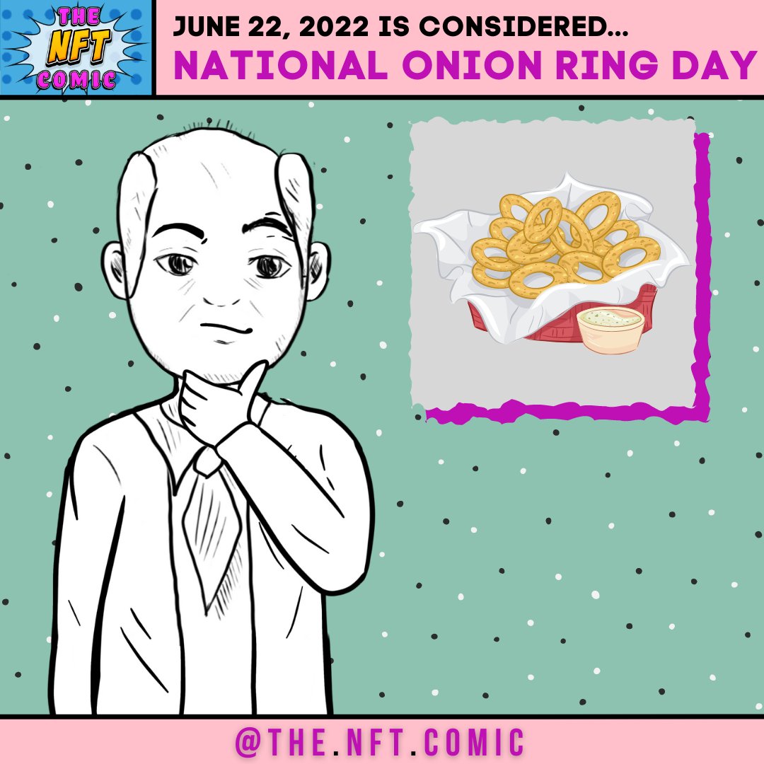 thenftcomic's tweet photo. Like Robert, I bet you didn't know that today is considered National Onion Ring Day!
If the restaurant doesn't offer onion rings, then just get up and leave without saying a word to anyone!
#didyouknow #c0mic #todayis #comics #thenftcomic #nftcommunity #nft #onionrings https://t.co/Ygqs6FAJHz