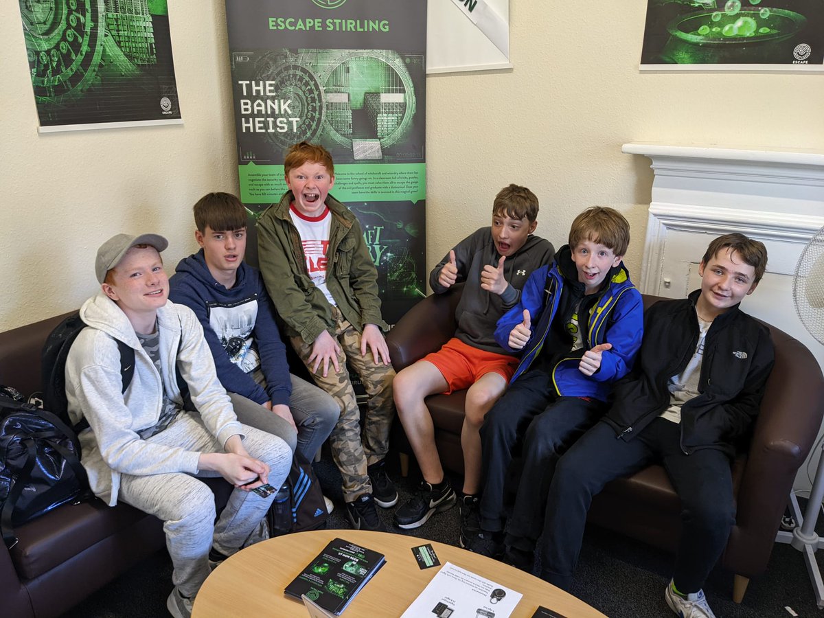 FHSMathematics's tweet photo. Had a great day today #FHSRewardDay  All groups of kids were amazing and loved both activities. @EscapeStirling @StirlingGoT were awesome hosts. @FHS_Success #weareFHS https://t.co/UdPVo6xPQi