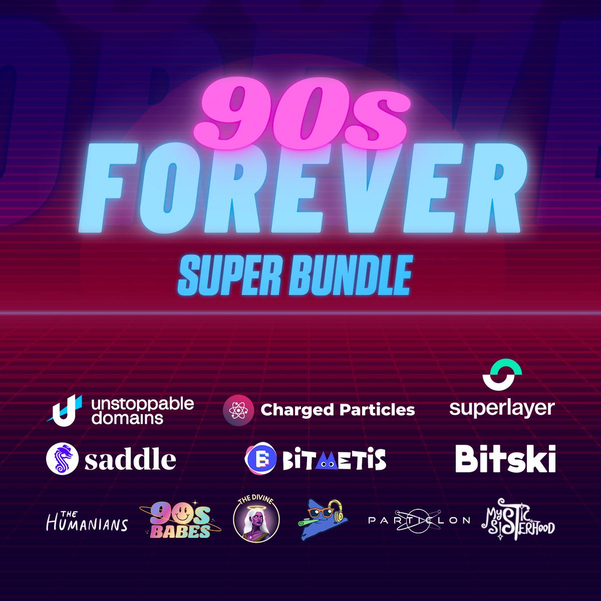 1/ We have partnered with <a href="/unstoppableweb/">Unstoppable Domains</a> <a href="/90sbabesnft/">90s Babes</a> &amp; <a href="/bitski/">Bitski</a> to create a super nested prize bundle!! 🔥

This terrific treasure will be given to one lucky winner at the party tomorrow!

Keep an eye out for the QR code at Club Nebula 👀