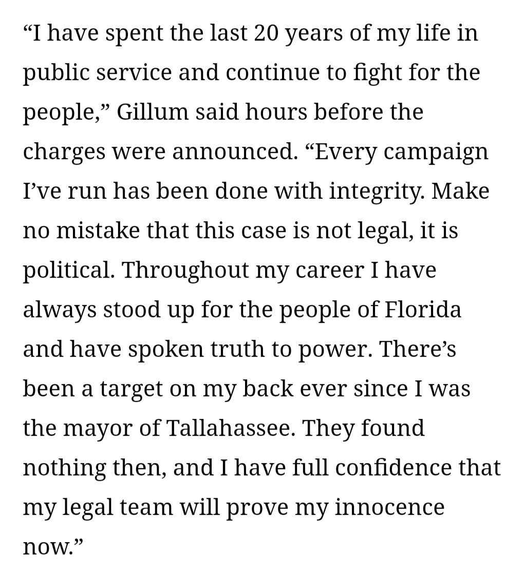 Matt_Fleming321's tweet photo. @MiamiHerald @karolcummins Gillum maintains his innocence. I tend to believe him since people have been making shit up about him and committing crimes against him with impunity for quite some time.

Who could forget the time the FBI in Florida tried to set him up with #HamiltonTickets? https://t.co/4jYdgzIRDo