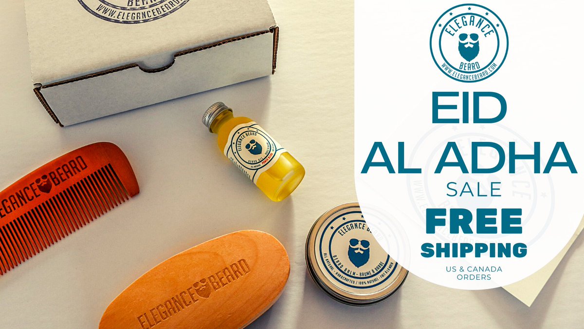 Elegance_Beard's tweet photo. EID AL ADHA SALE!!!! 🎉🎉
FREE SHIPPING AVAILABLE FOR US &amp; CANADA ORDERS🇺🇸 🇨🇦
Visit https://t.co/a8s3ZLumwd 

#eid #eidaladha #eidsale #eidmubarak #eid2022 #beard #beardgang #sunnahbeard #beardcare #beardoil #alhamdullilah https://t.co/vwngu9f0hS