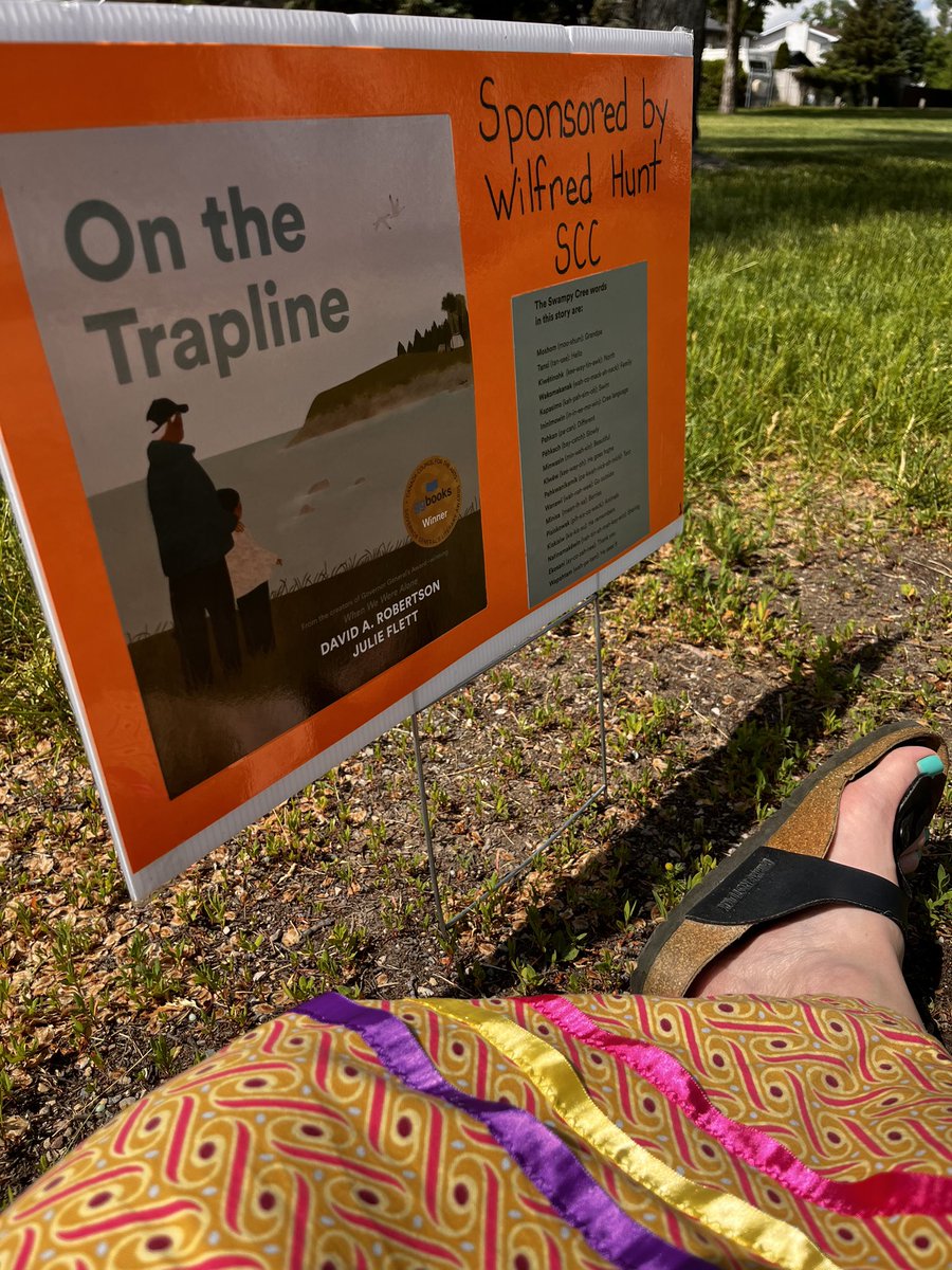 wilfred_hunt_sk's tweet photo. Indigenous Peoples’ Day at #WilfredHunt with a Story Walk. As our act of reconciliation, students spoke 18 Cree words from the book to voice the Cree language that was lost during residential schools. Come out until Friday.
@RegPublicSchools #reconciliation  #wilfredhuntstorywalk https://t.co/dPCCwVuqO8