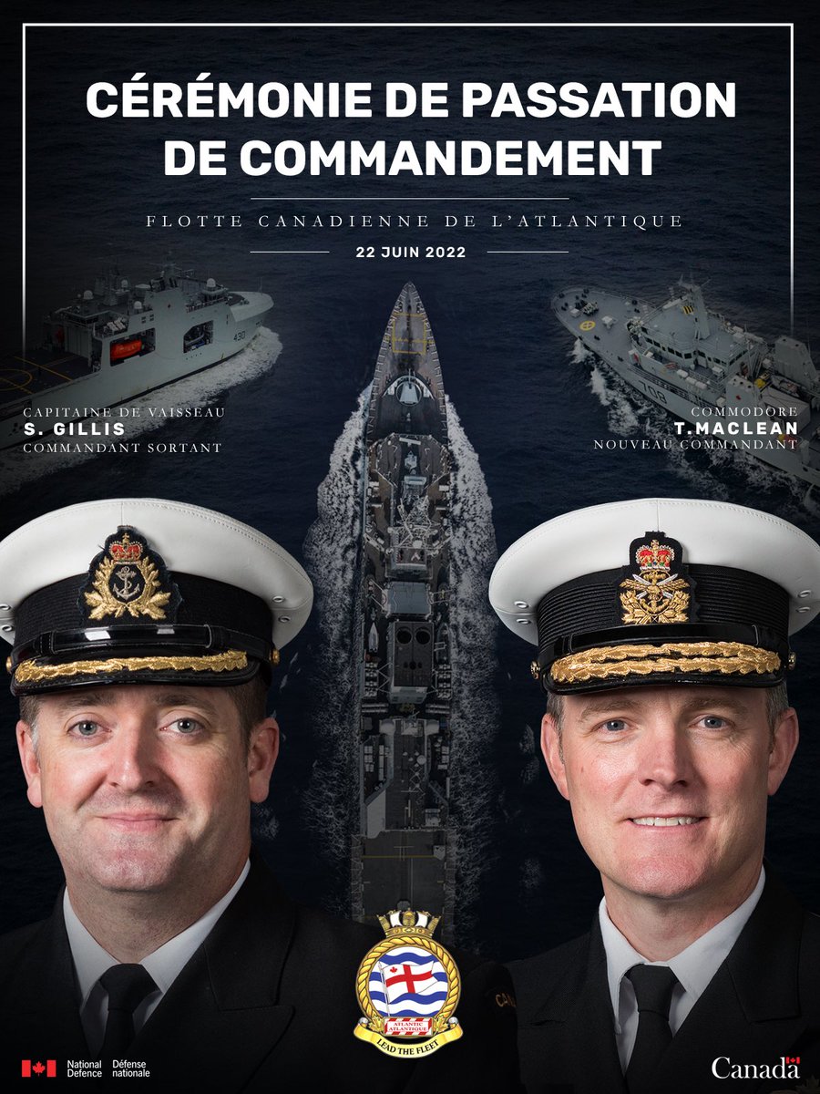 MRC_FMARA's tweet photo. La FLTCANANT a accueilli son nouveau commandant aujourd’hui lors d’une cérémonie qui s’est tenue à l’#arsenalCSM d’Halifax, où le Capv Sheldon Gillis a remis le commandement au Cmdre Trevor MacLean. Le Cam Brian Santarpia, cmdt FMAR(A)/FOIA, a présidé la cérémonie. #BravoZulu 🇨🇦 https://t.co/uoeRbMyDeS