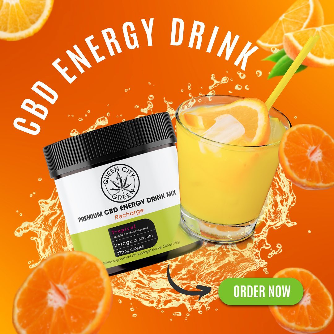 Summer is upon us! With our new energy drink you can keep up with your crazy summer schedule. Made with a blend of Vitamins and premium CBD oil, Queen City Green’s CBD Energy Drink Mix will be your new favorite go-to energy drink. Your daily dose of motivation. CBD has been shown