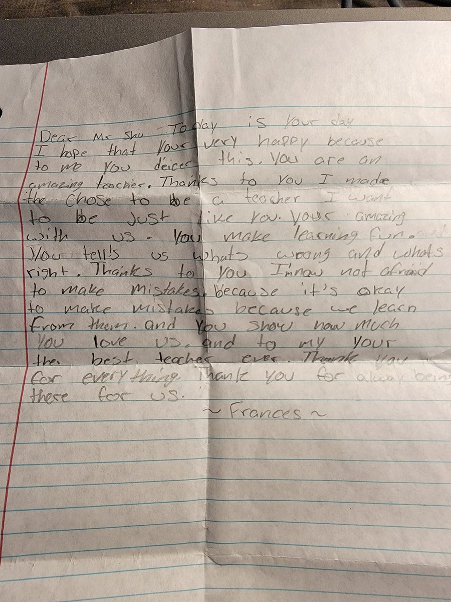 SecretSauceEDU's tweet photo. The things that remind us that teaching is the most magical profession in the world.
Thank you @BrandonBeckEDU for the reminder.
#teachertwitter #edutwitter #studentletters #iamblessed
#ThisMorning https://t.co/rU8YWTuX1q