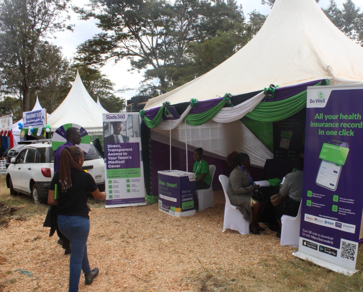 BeWellApp_'s tweet photo. Thanks Machakos for receiving us well on Day 1. We're here at Machakos Show Ground and we already love the reception. Come learn about digital healthcare, and accessing affordable insurance through Be.Well.  
#SouthEasternKenyaNationalShow#Masaku 
#Slade360 
#Healthbilastress https://t.co/jS2xT2mtey