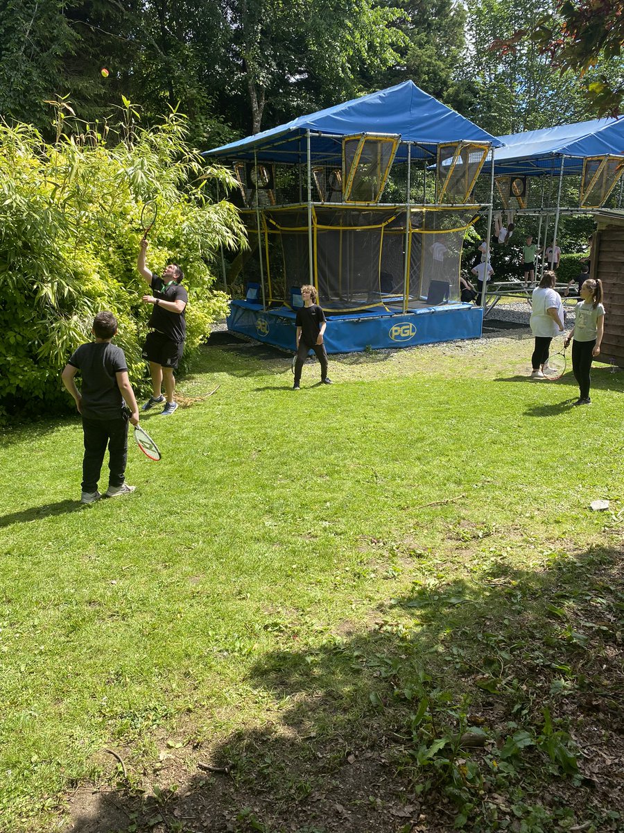 We arrived at Dalguise about 11ish! We had a tour, lunch and some fun with football, parachute and tennis before first activities! And the sun is shining ☀️ #aspirebelieveachieve #schoolcamp