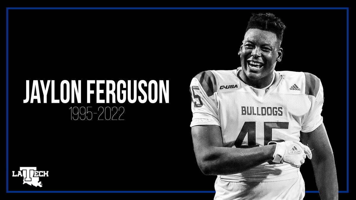 The LA Tech Family mourns this morning's tragic news of the sudden death of former Bulldog great, Jaylon Ferguson.

We will remember his God-given talents on the field and his infectious personality off of it.

Our thoughts and prayers are with his family and friends.

RIP, 45.